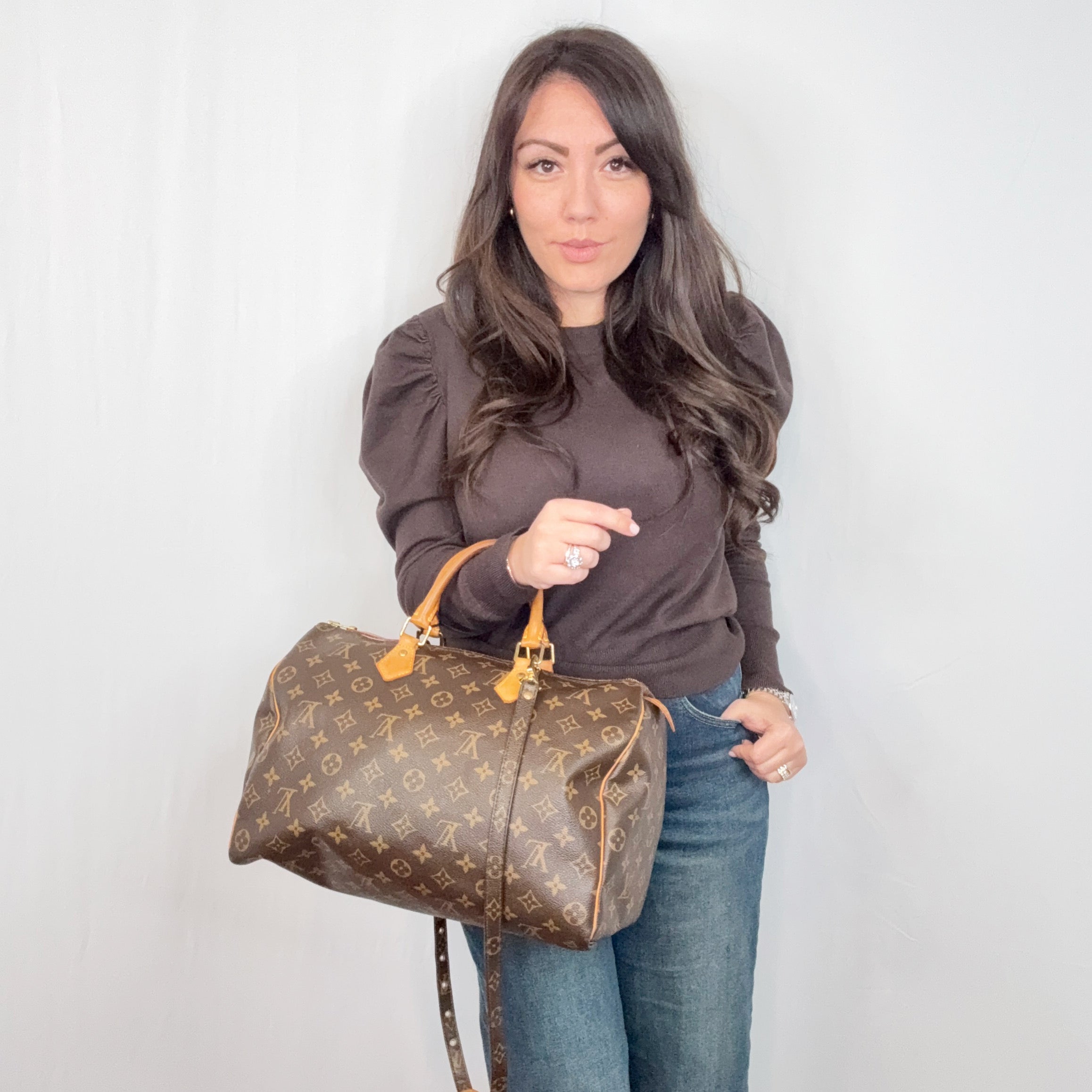 Louis Vuitton Monogram Canvas Speedy 35 Bandouliere Bag