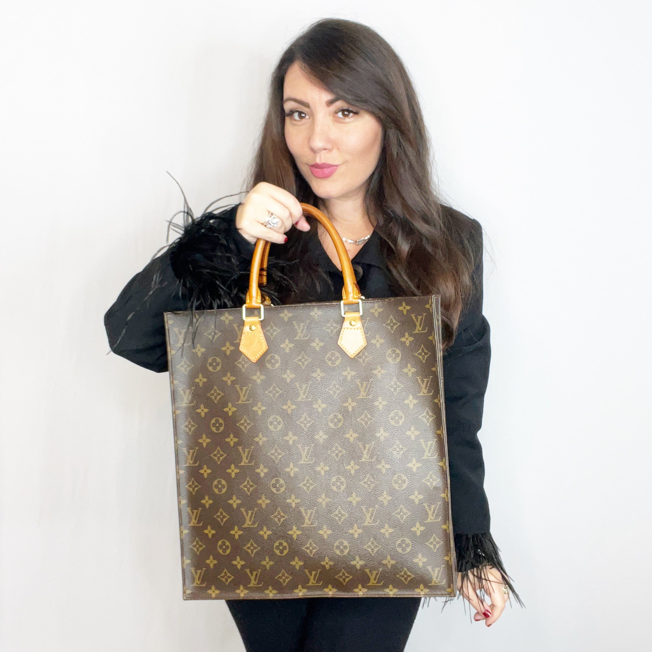 Louis Vuitton Vintage Monogram Canvas Sac Plat GM Tote Shopping Bag